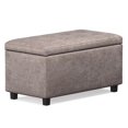 thumbnail image 1 of Cosmopolitan 34" Transitional Rectangle Ottoman in Gray Taupe Faux Leather, 1 of 7