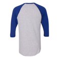 thumbnail image 2 of T-shirt Raglan à Manches Trois-Quarts 5050, 2XL, Gris Chiné, 2 of 2