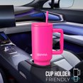 thumbnail image 3 of Gobelet en Acier Inoxydable de 40 oz avec Couvercle à Paille – Rétention Chaude et Froide de 24+ Heures, Conception Étanche au Quart de Tour, Compatible avec Porte-Gobelet – Framboise, 3 of 10
