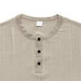 thumbnail image 5 of BEFOKA Mens Summer Short Sleeve Tops,Summer Tops Clearance,Man Leisure Button Solid Color Ventilation Short Sleeve Round Neck Top, 5 of 5