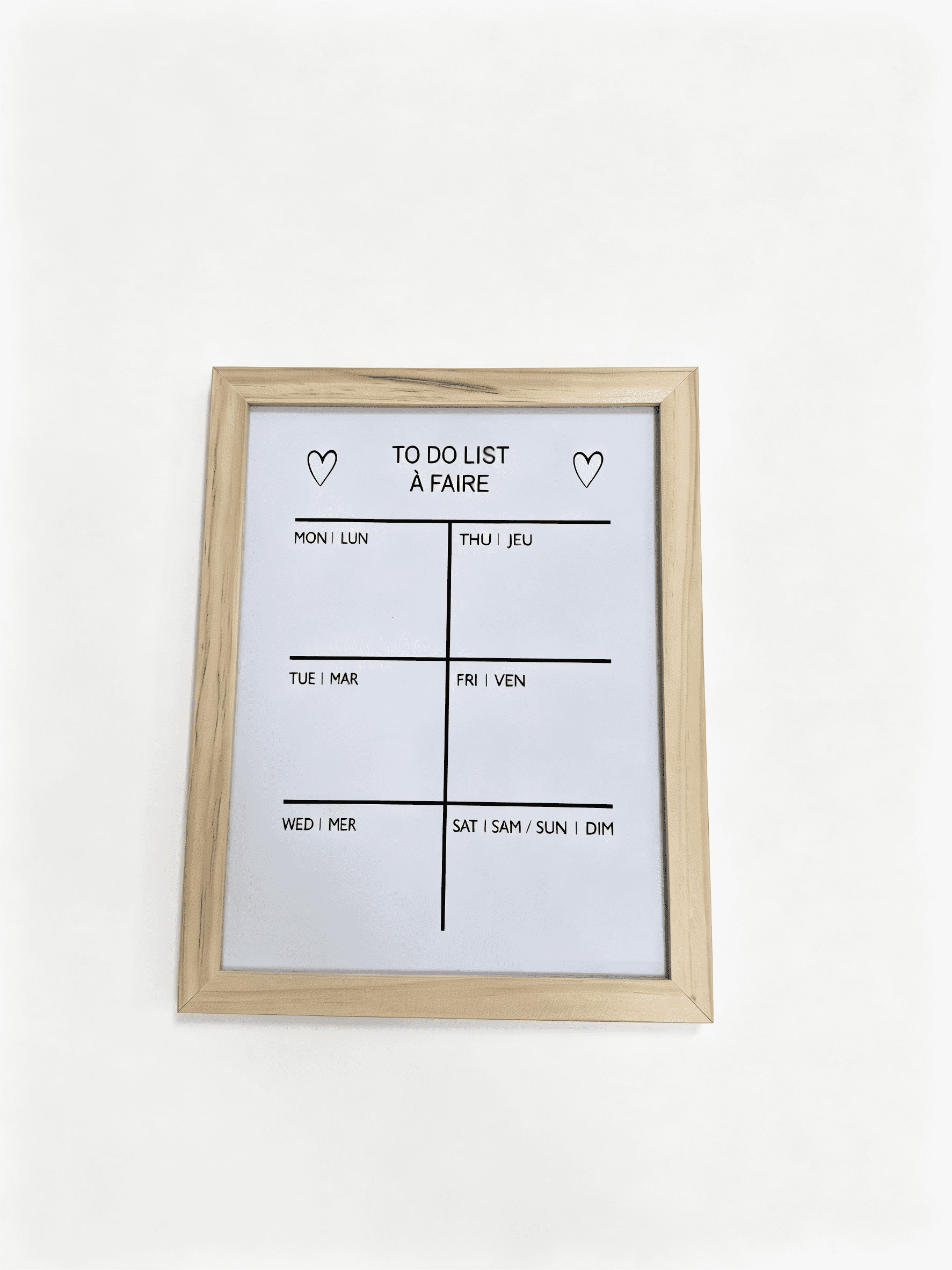 Pen+Gear,  8.5 X 11 inch Dry Erase White Board Weekly Calendar Board, Magnetic  wood frame Whiteboard for Wall with 1 Marker.