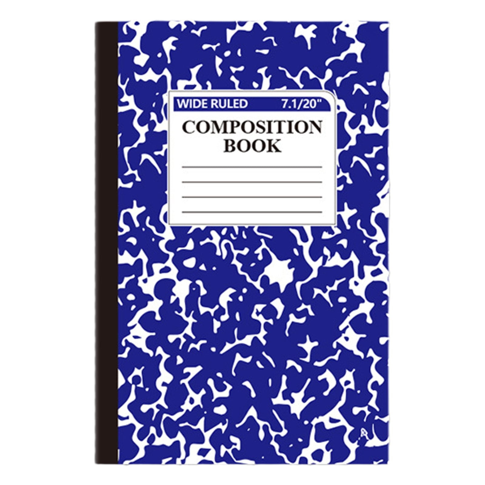 Wide Ruled Composition Notebook, Marble Cover, 100 Pages, 1 Count, Office Supplies for Teens & Adults, A5,Dark Blue