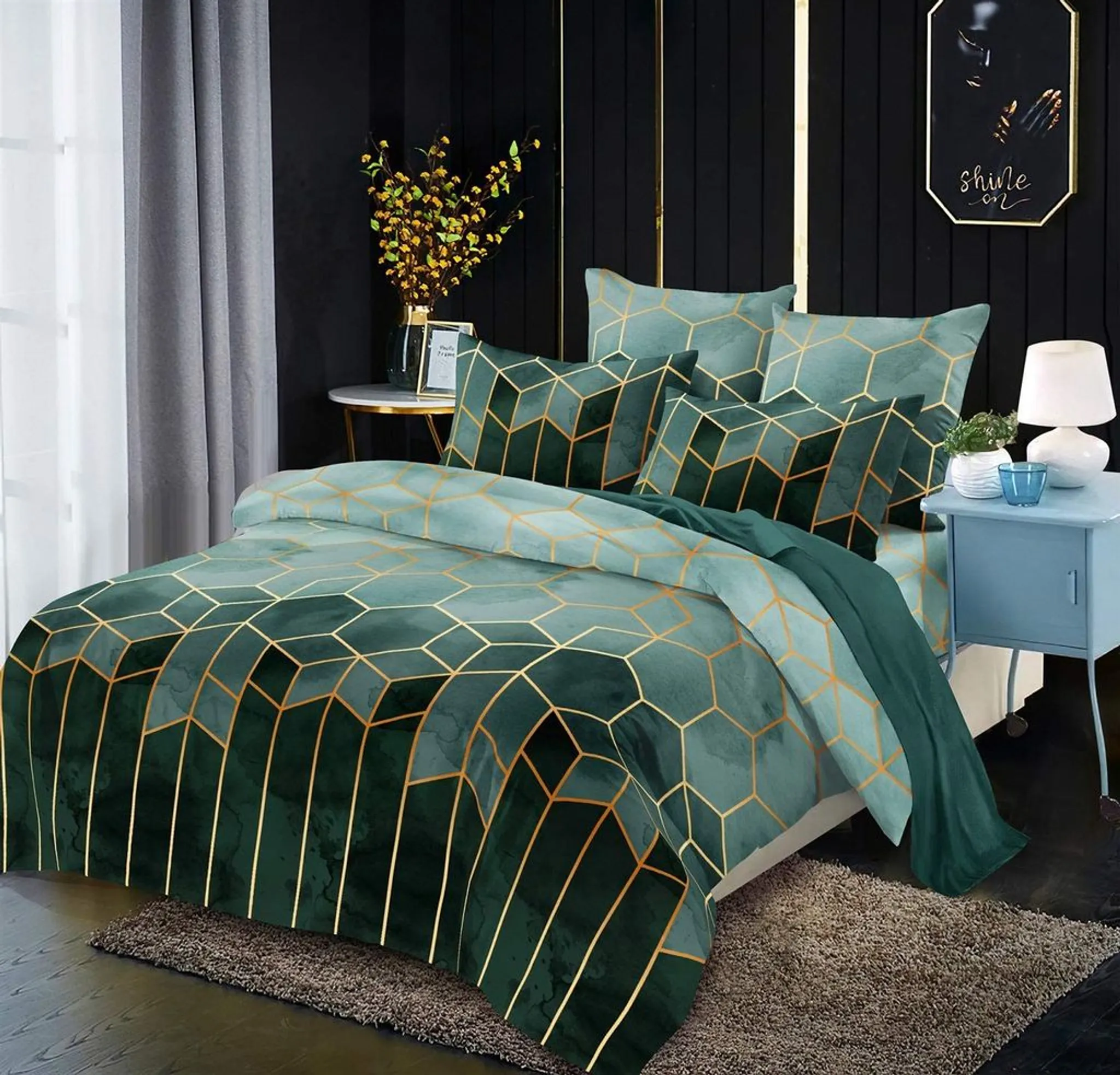 Bed linen striped green dark green 135x200 2 piece microfiber bed linen set duvet cover geometric duvet cover modern duvet cover bed linen