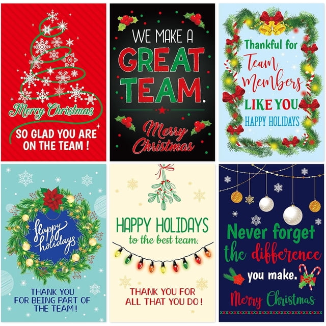 Holiday Cards for Employees Christmas Staff Appreciation Card Business Thank You Greeting Cards with Envelopes