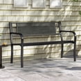 thumbnail image 2 of Costway 50" Garden Bench with Patterned Backrest and Curved Armrests for Porch Lawn, 2 of 10
