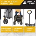 thumbnail image 2 of Gorilla Carts Collapsible Folding Wagon Cart, 7 Cu Ft Bed, 150 lb Load Rating, Gray, 2 of 11