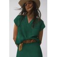 thumbnail image 4 of FOLUNSI Elegant V-Neck Cap Sleeve in Rich Green - Style Essential!, 4 of 8