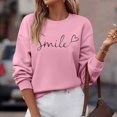 thumbnail image 4 of Chandail pour Femme Automne Superposition Haut Col Rond Chandail à Rayures Manches Longues Hauts Décontractés Tenue de Détente Douillette Chandail Sport Femme Rose TTG, 4 of 7