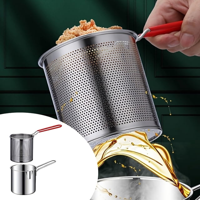 Mini Friteuse Profonde en Acier Inoxydable pour la Maison, Vaisselle Compacte Économiseuse d'Huile et Cuisson Efficace, Ensemble de Salle à Manger Rond pour 8, Napperons de Noël Modernes pour Intérieur, Tapis de Table de Cuisine, Chargeurs Ronds Tissés