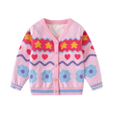Pisexur Vêtements d'Hiver pour Bébé Fille Chandail pour Tout-Petit Garçon Mode Floral Col en V Manches Longues Chandails pour Filles Unisexe Chandails en Coton pour Enfants à Boutons Vêtements d'Hiver pour Tout-Petit Bébé 3-8 Ans