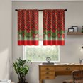 thumbnail image 1 of Blackout Curtains for Kitchen & Bedroom - Red Christmas Print, Polyester, Rod Pocket, 80x100cm, 1 of 7