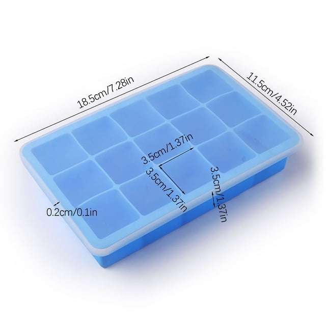 Pompotops Machine à Glaçons en Silicone Plateau à Glaçons 15 Cubes Contenant de Rangement pour Glace Plateau avec Couvercle Liquidation