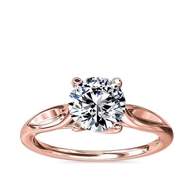 1.00 Carat Excellent Round Cut Natural Diamond Beautiful Solitaire Bridal Ring for Bride Solid 18K Rose Gold Size 5