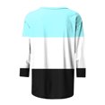 thumbnail image 5 of CEHVOM T-shirt Mode Imprimé pour Femmes Manches 3/4 Blouse Col Rond Hauts Décontractés Liquidation, 5 of 5