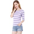 thumbnail image 2 of INSPIRE CHIC T-Shirt Décontracté Imprimé pour Femmes à Manches au Coude et Col Rond, 2 of 7