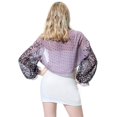 thumbnail image 4 of Dalazy Boléro en Chiffon à Manches Longues pour Femmes Fleur Violette, 4 of 9
