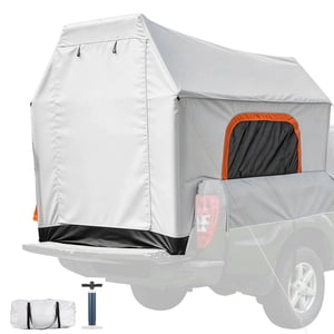 KFFKFF Inflatable Pickup Truck Tent, 7.2 x 5.4 FT 3-Season Truck Bed Tent with Ventilated Mesh Windows, PU2000mm Waterproof Pickup Camping Tents for Outdoor Hiking Activities - Air Pump Included