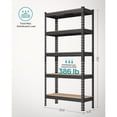 thumbnail image 3 of SONGMICS 5-Tier Storage Shelves, Load 1050 kg, Garage Storage, Boltless Assembly, Adjustable Shelving Unit, 30 x 75 x 150 cm, for Study Shed Basement, Black and Natural Beige, 3 of 6