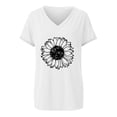 thumbnail image 2 of WTXUE T-Shirts à Manches Courtes, Chandails à Col Rond pour Femmes T-Shirts à Col en V pour Femmes Légers et Doux T-Shirts d'Été Décontractés Hauts pour Femmes Grande Taille Blanc P, 2 of 5