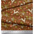 thumbnail image 2 of Soimoi Moss Georgette Fabric Leaves & Reindeer Animal Decor Fabric Printed Yard 42 Inch Wide, 2 of 3