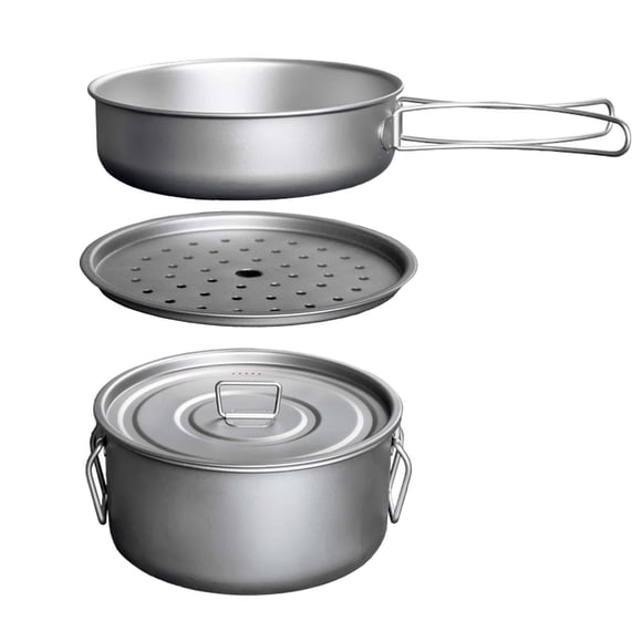 Almencla Camping Cookware Mess Kit Camp Kitchen Equipment for Fishing Outdoor Camping Set Pot