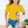 thumbnail image 2 of T-shirt d'Été à Manches Courtes et Col Rond Imprimé Mode Mignon pour Filles Juniors Petites Filles Crop Top 4t, 2 of 4