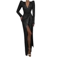 thumbnail image 2 of UPPADA Plus Size Wedding Guest Dress for Womens Short Sleeve Wedding Ball Prom Formal Dress Floor-Length Dress Cocktail Wedding Formal Wrap Dress Sales Today Clearance, 2 of 5