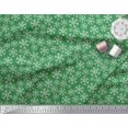 thumbnail image 2 of Soimoi Green Poly Georgette Fabric Snow Flakes Floral Printed Fabric 1 Yard 42 Inch Wide, 2 of 5