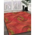 thumbnail image 3 of Ahgly Company Tapis d'Intérieur Ronds Transitionnels Lavables à la Machine Orange Rouge Orange, 8 Pieds Rond, 3 of 7