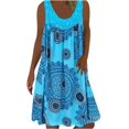 thumbnail image 1 of JUNWELL Robes d'Été pour Femmes Grande Taille Robes d'Été Grande Taille pour Femmes Plage Col en U Sans Manches Faux Deux Pièces Robe T-Shirt de Fête Midi Robe Ample, 1 of 4
