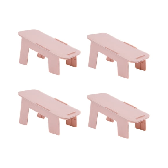 KAKOWELY Shoes Rack 4Pcs Double Layers Shoes Rack Creative Shoes Storage Rack Household Shoes Holder Shoes Stand Pink9.84"X4.72"X4.57"