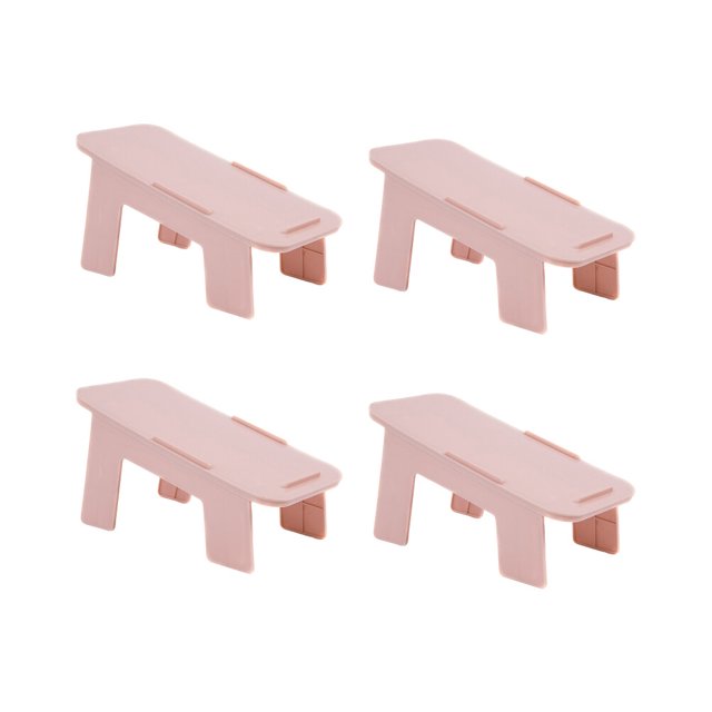 KAKOWELY Shoes Rack 4Pcs Double Layers Shoes Rack Creative Shoes Storage Rack Household Shoes Holder Shoes Stand Pink9.84"X4.72"X4.57"