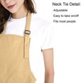 thumbnail image 4 of (Price/each)Opromo Unisex Cotton Canvas Adjustable Chef Kitchen Aprons with 2 Pockets-Khaki-L, 4 of 5