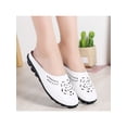 thumbnail image 4 of Woobling Womens Mules & Clogs Slip On Loafers Closed Toe Slides Lightweight Flats Work Slippers White 7.5, 4 of 9