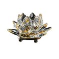 thumbnail image 3 of Birdeem Colored Crystal Glass Lotus Candle Tea Lamp Holder Buddhist Candle, 3 of 6