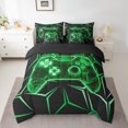 thumbnail image 2 of Erosebridal Striped Abstract Bedding Full Size, Futuristic Gamepad Bedding Sets Full Size, Gamer Sport Decor, Reversible, 2 of 5