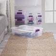 thumbnail image 3 of Sterilite 30 Liter ClearView™ Latch Box, Clear Plastic Storage Bin with Lid and Purple Latch - 6 Pk, 3 of 6