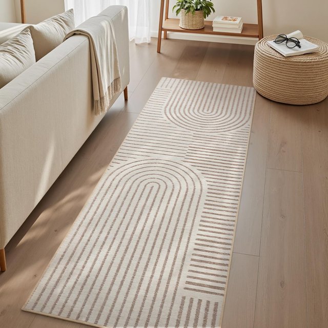 Boho Area Rug x Machine Washable Rugs for Living Room Non Slip Soft Carpet Geometric Jacquard Textu Carpet for Bedroom Dining Room Nursery Office Living Room Rug -