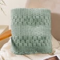 thumbnail image 4 of Couverture Polaire Douce et Épaisse - Plaid Douillet pour Lit et Canapé, en Polyester, pour un Confort Optimal à la Maison, Vert, JKODE, 4 of 9