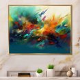 thumbnail image 1 of Designart Abstract Marble framed wall art decor, Marble framed wall decor, Transcendent Liquid Ink Orange and Blue I , Orange Modern Gold framed wall art, 40x30 inches Gold Frame, 1 of 5