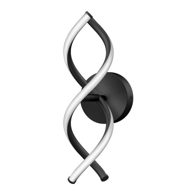 Artika Applique Murale Moderne à DEL en Noir Mat avec Deux Chaînes Entrelacées Gracieuses. Cette Applique Murale à Intensité Réglable Émet 800 lumens et Offre Trois Réglages de Couleur Sélectionnables, Allant du Blanc Chaud au Blanc Froid. Conçue pour un Placage Polyvalent, Elle Est Idéale pour les Colonnes de Salon, les Couloirs Ou pour Accentuer les Oeuvres. l'Éclairage à DEL Intégré Assure une Efficacité Énergétique et une Durée de Vie Allant jusqu'à 50 000 Heures. Comprend Tout le Quincaillerie Nécessaire pour une installation Facile