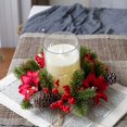 thumbnail image 4 of Needles and Red Berry Desktop Candle Holder Aromatherapy Decorative Garland, 4 of 6