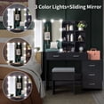 thumbnail image 2 of Ktaxon Lighted Makeup Vanity Table Set, Dressing Table with Sliding Mirror, Vanity Desk , Black, 2 of 10