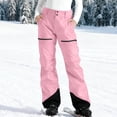 thumbnail image 2 of FAVIPT Pantalon de Ski Imperméable pour Femmes à Empiècements avec Poches, Pantalon Léger d'Hiver pour Planche à Neige et Randonnée, Pantalon de Sport Rose,G, 2 of 8