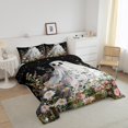 thumbnail image 3 of Erosebridal Halloween Bedding Sets Full with Comforter, Gothic Ghost Comforter Sets Full Size, Rustic Flower Reversible Down Comforter, Ultra Soft Room Decor, 3 Pieces, 3 of 8