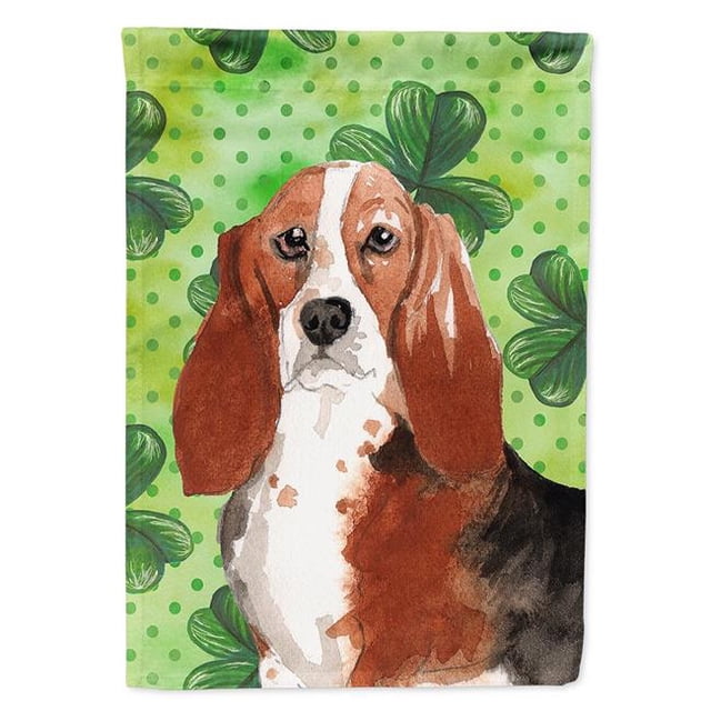 Carolines Treasures CK1816GF Shamrocks Basset Hound Garden Size Flag