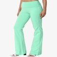 thumbnail image 3 of Women‘s PLUS Basic Foldover Waistband Comfy Stretch Cotton Boot Cut Lounge Yoga Pants, 3 of 7