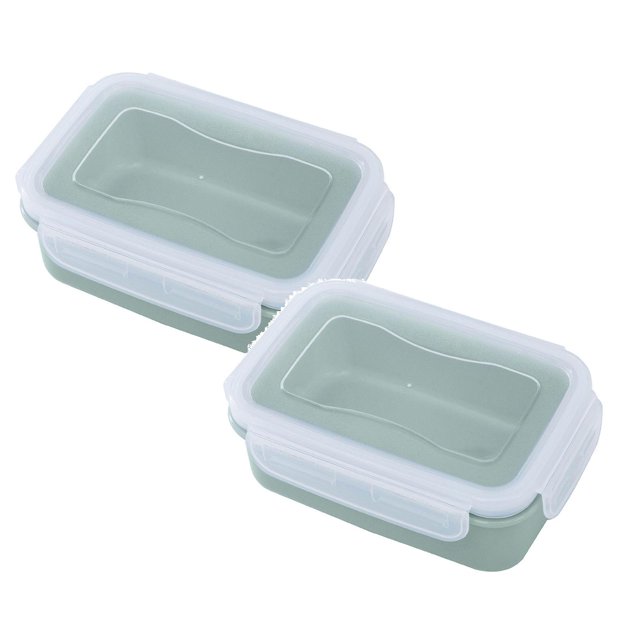Oleegame 2PC Blue Juice Simple Refrigerator Preservation Box Small Lunch Box Kitchen Lunch Box Plastic Storage Box Sealed Box For Lunch Kitchen Arrangement