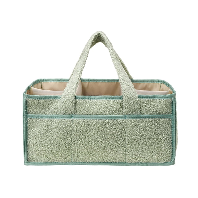 Portable Baby Caddy Organizer with Detachable Partition for Nursery Storage and