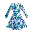 thumbnail image 1 of Girls Dress Blue Flower Long Sleeve Sundress 4 Years, 1 of 7